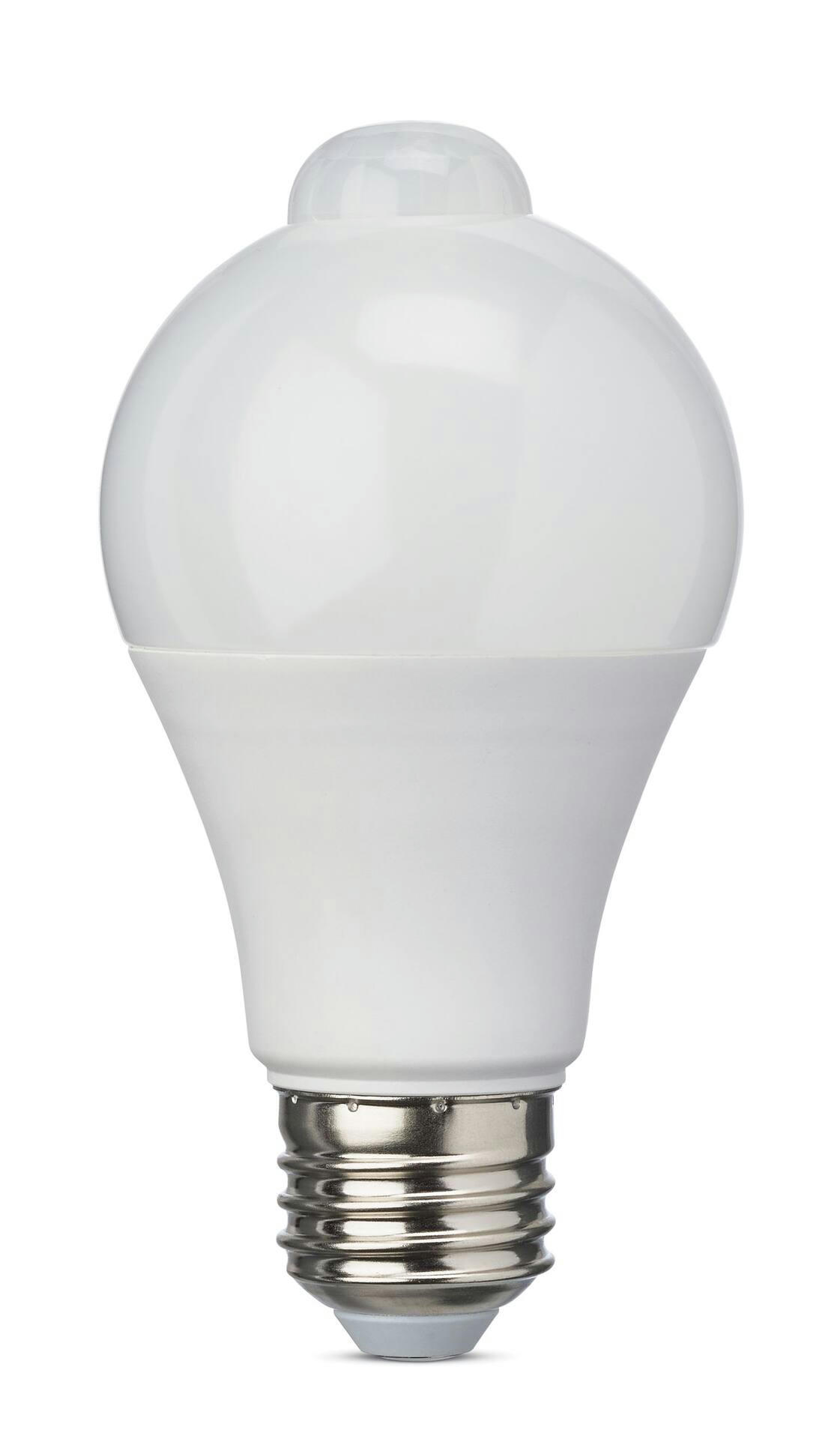 NOMA A19 E26 Base Non-Dimmable Motion Sensor Light Bulb, Warm White, 60W
