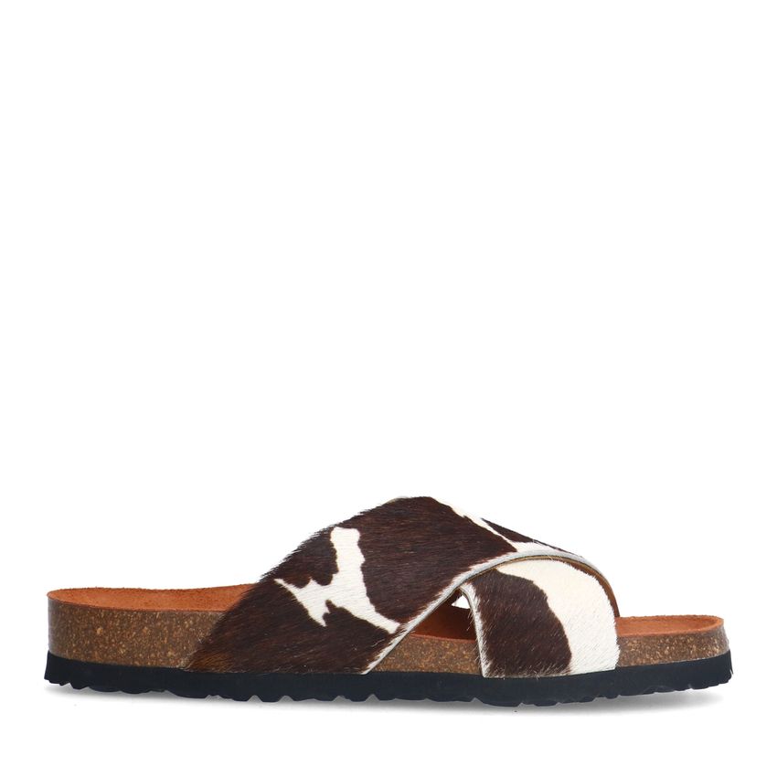 Manfield Slippers met cow print
