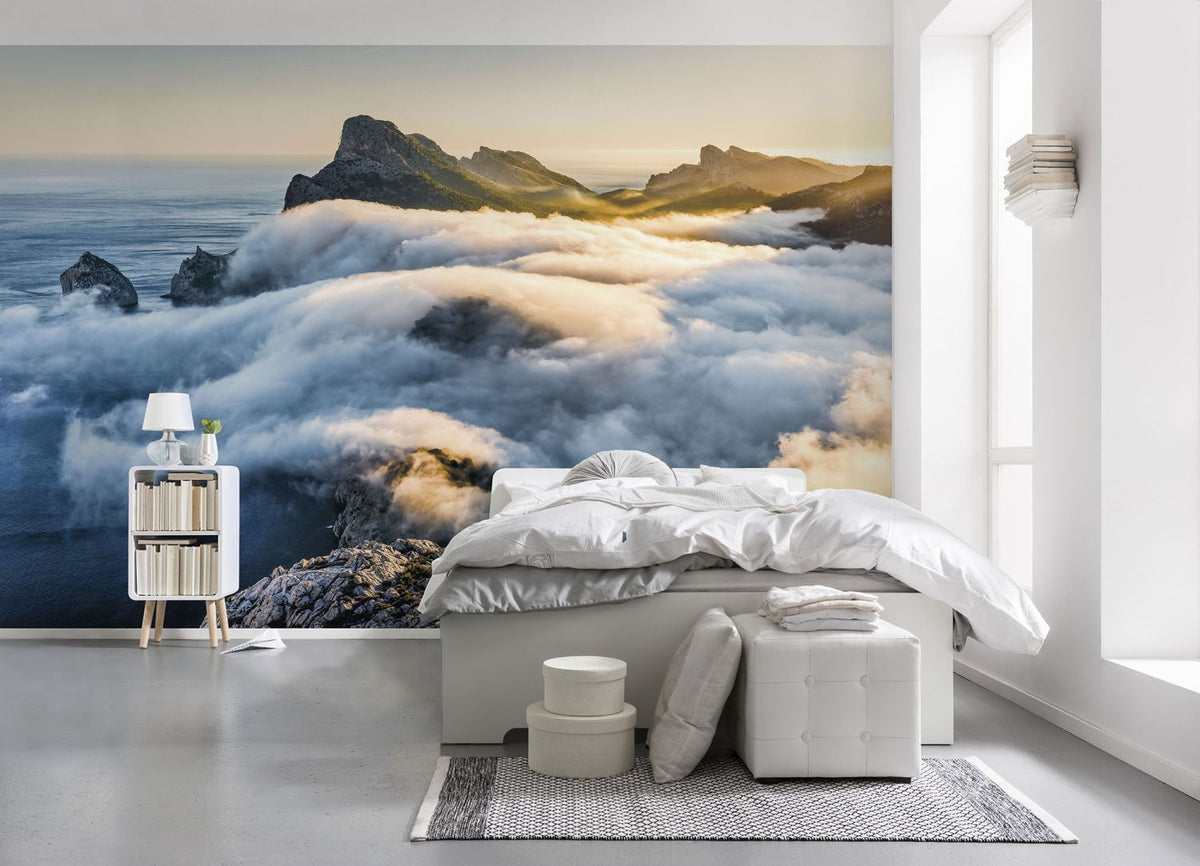 Sanders & Sanders fotobehang berglandschap blauw en grijs - 400 x 250 cm - 612553