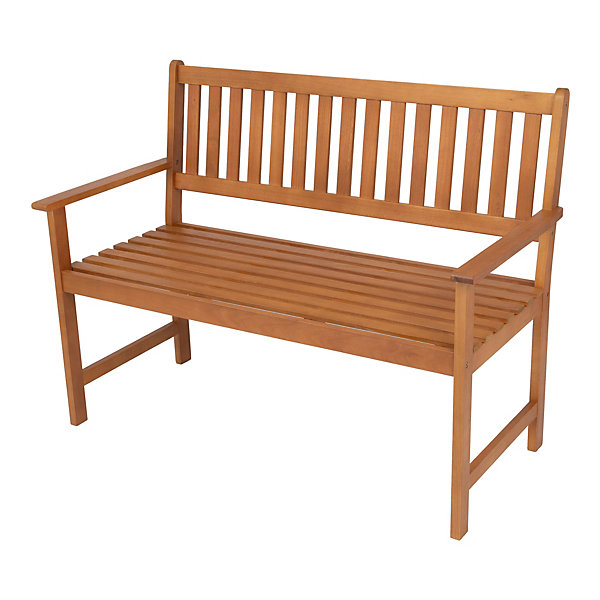 Banc de jardin pour 2 personnes Canzano bois d'eucalyptus 120 x 58 x 90 cm en.casa
