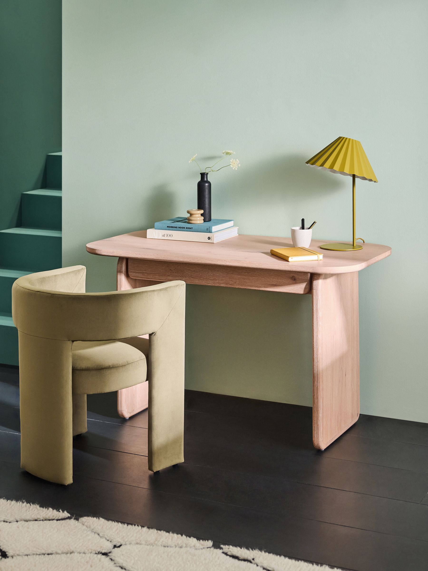 Nyla Desk in White Wash Oak
