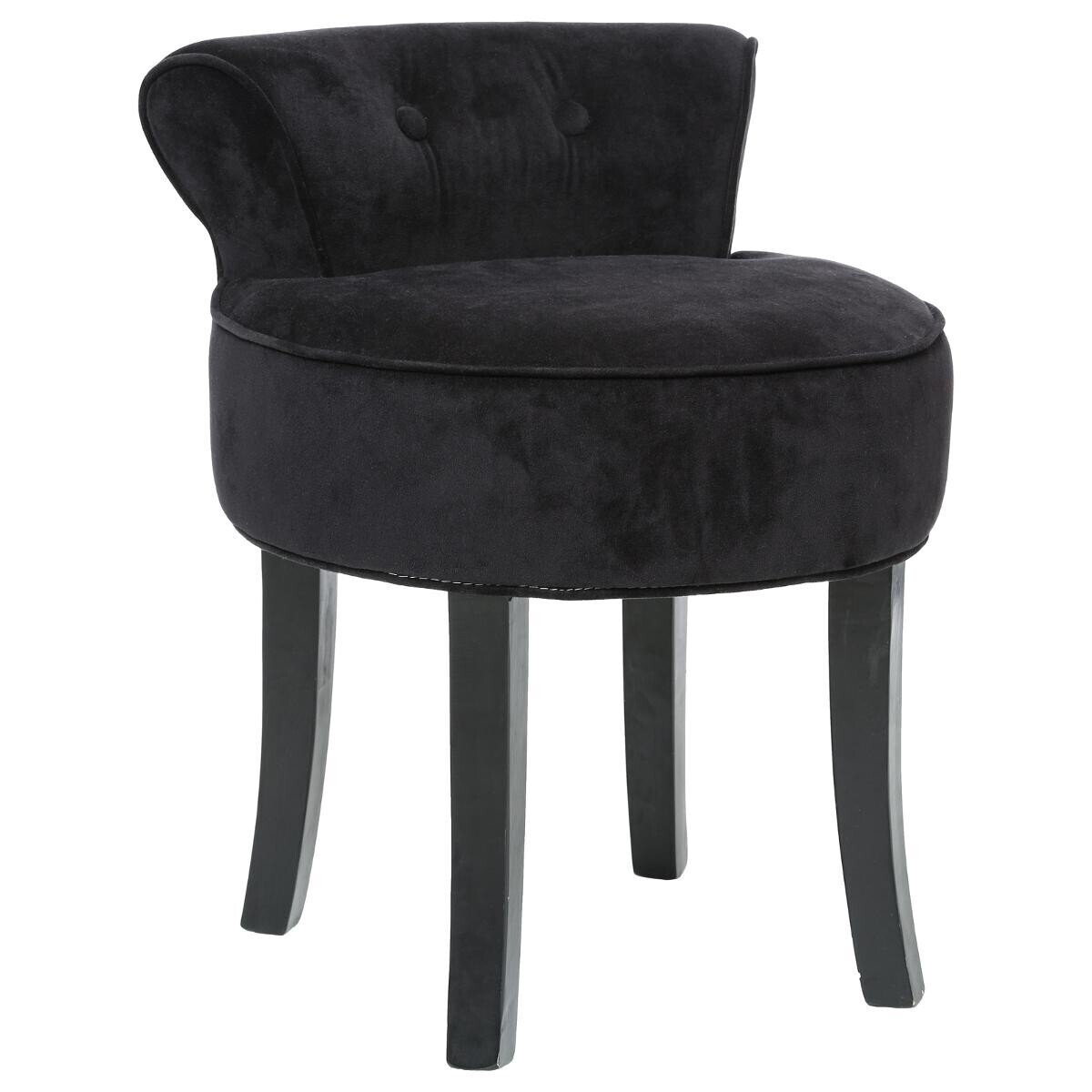 Set of 2 Stools "Firmin" Velvet, Black