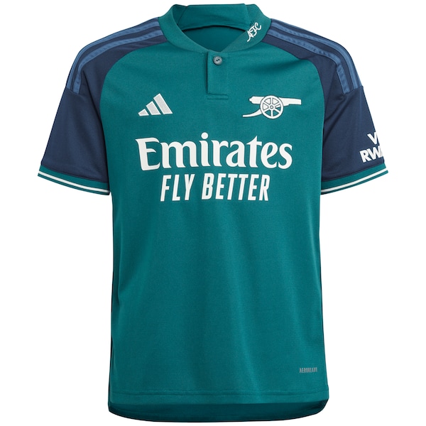 Declan Rice Arsenal adidas Youth 2023/24 Third Replica Player Jersey - Green