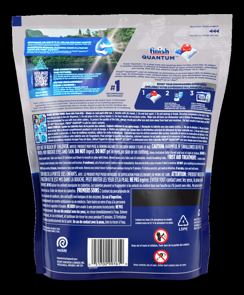 Finish Quantum Max Shine & Protect Dishwasher Tablets, 64-ct
