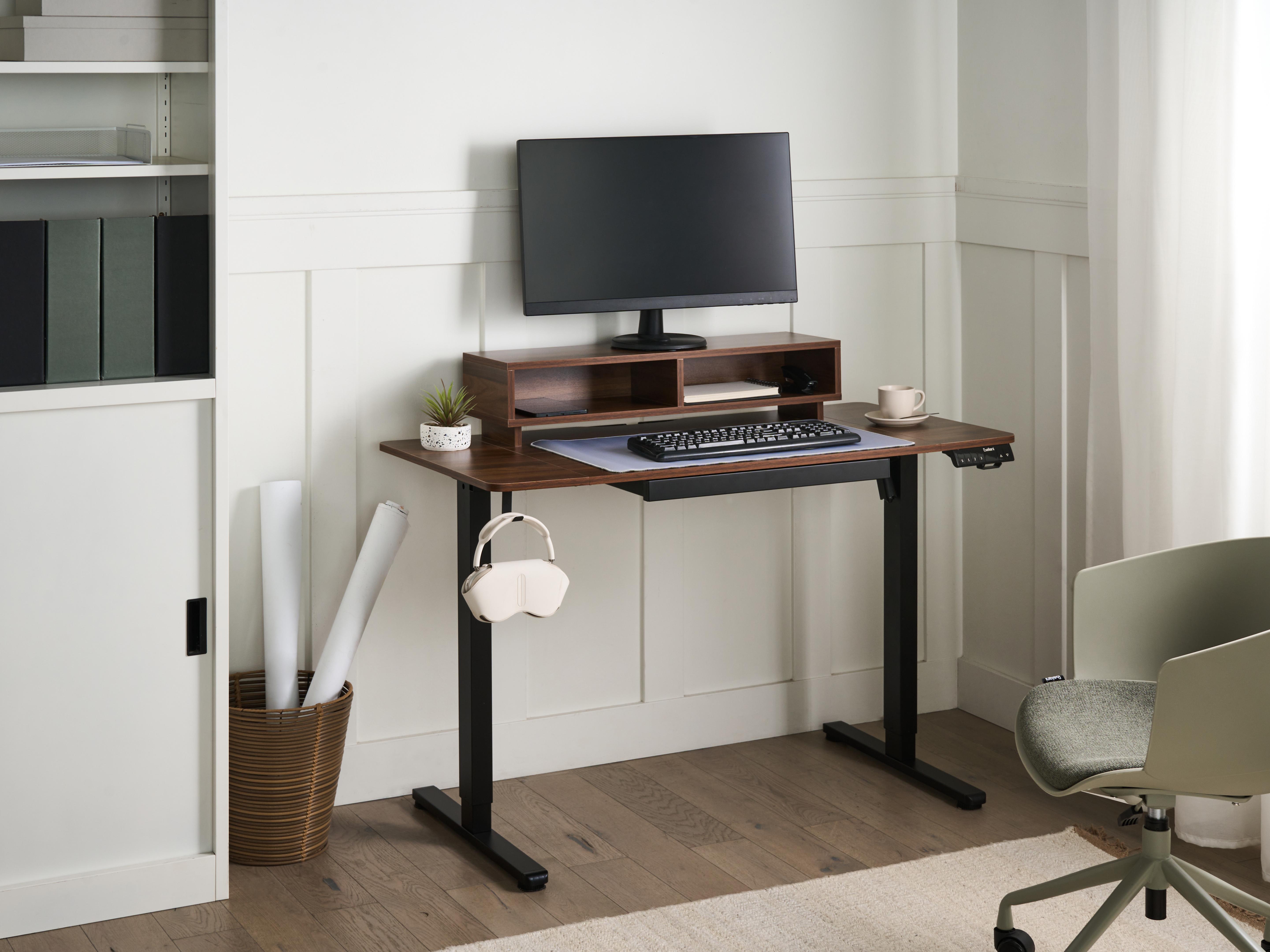 Electric Adjustable Standing Desk LUCAMA Brown/ Black 120 cm 60 cm with USB Port