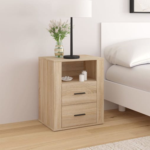 NNEVL Bedside Cabinet Sonoma Oak 50x36x60 cm Engineered Wood