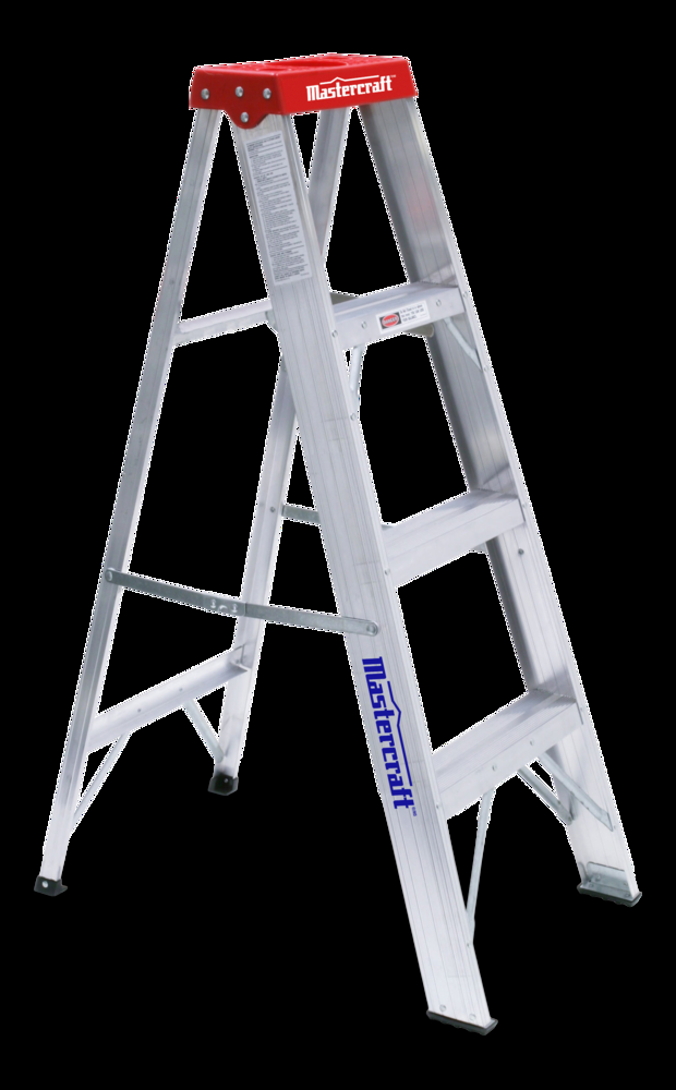 Mastercraft Grade 3 Aluminum 3 Step Ladder, 4-ft, 200-lb