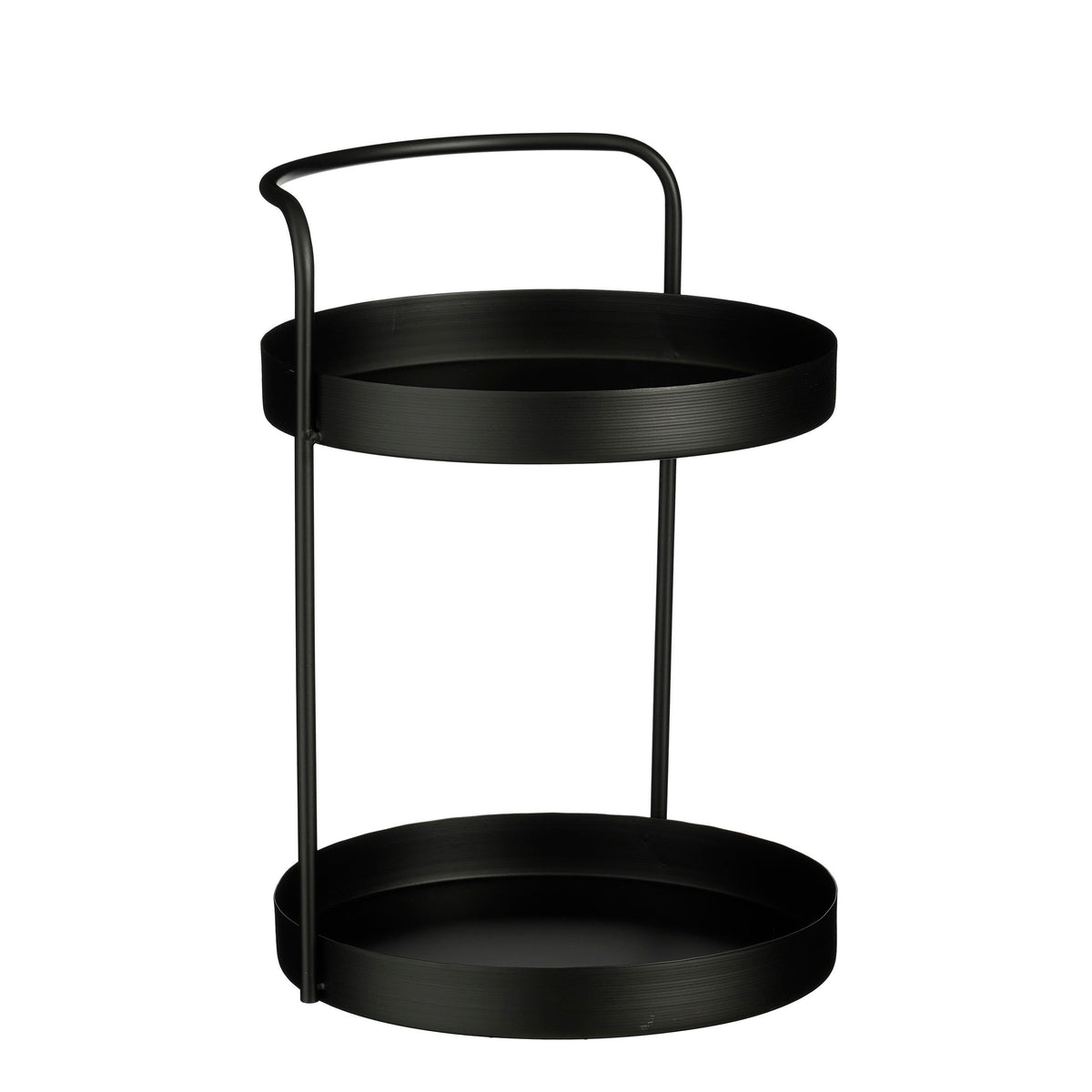 Mica Decorations Stanli Etagère 2-Laags - H35 x Ø25 cm - Metaal - Zwart