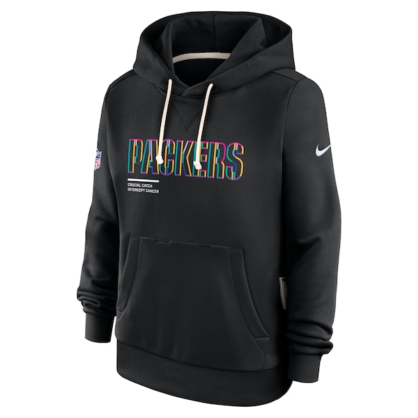 Green Bay Packers Nike Women's 2025 NFL Crucial Catch Sideline Standard Issue Dri-FIT Hoodie - Black