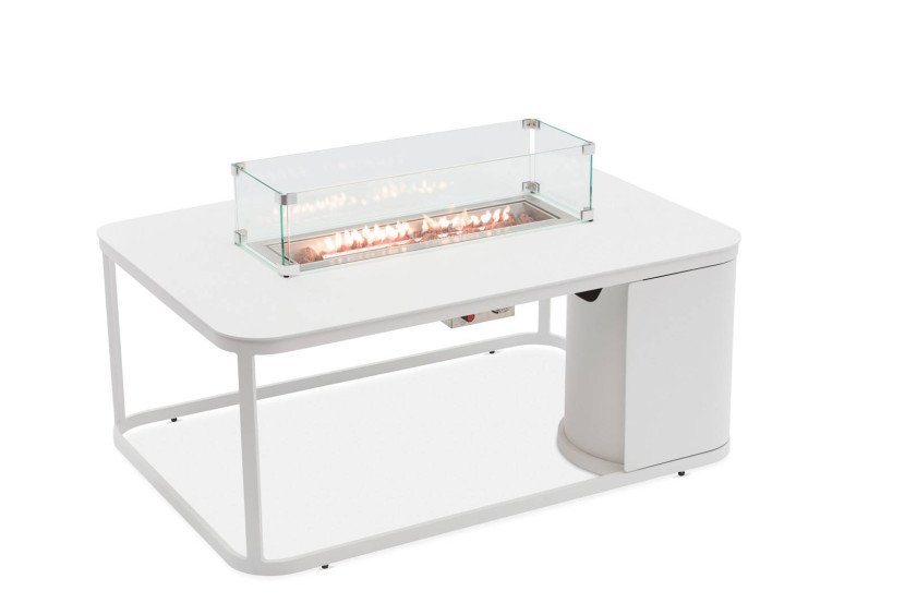 Palenisko gazowe prostokątne FOGO 121x85 Marroni Grills białe
