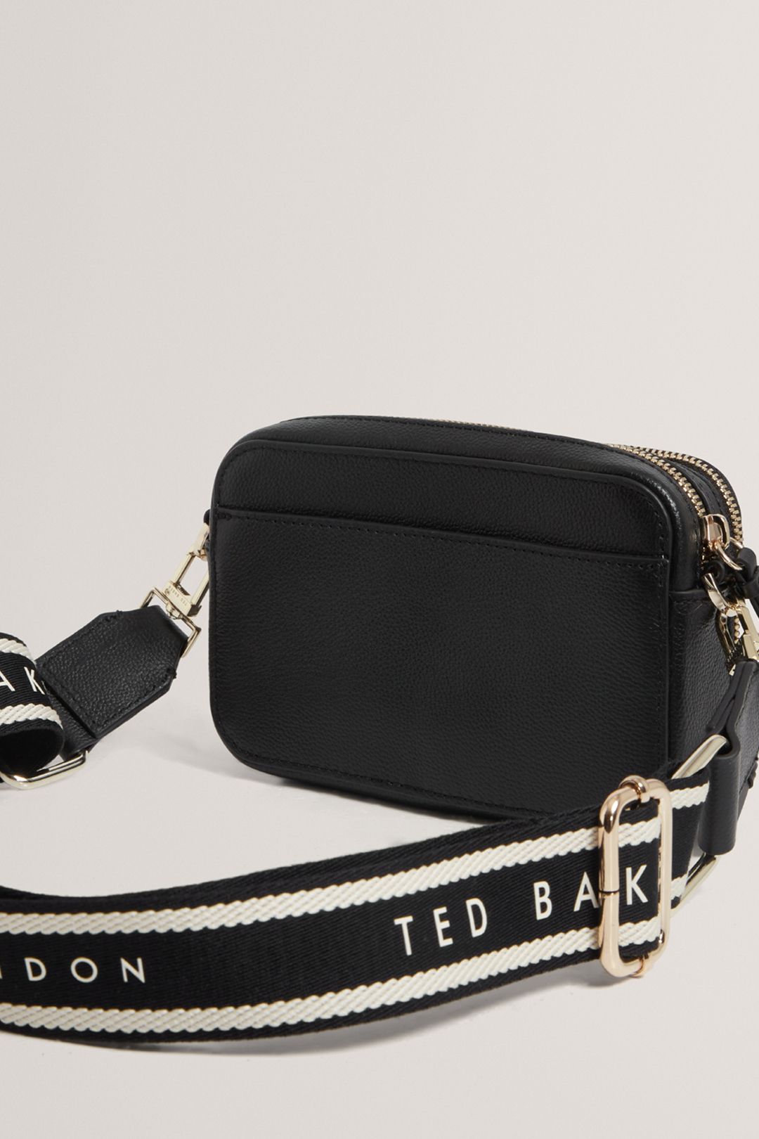 Ted Baker Linzie Webbing Leather Small Crossbody Camera Black
