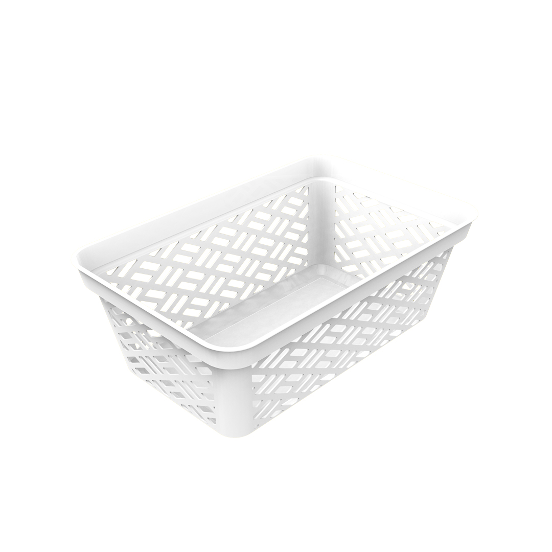 Cesto de arrumação branco alto médio