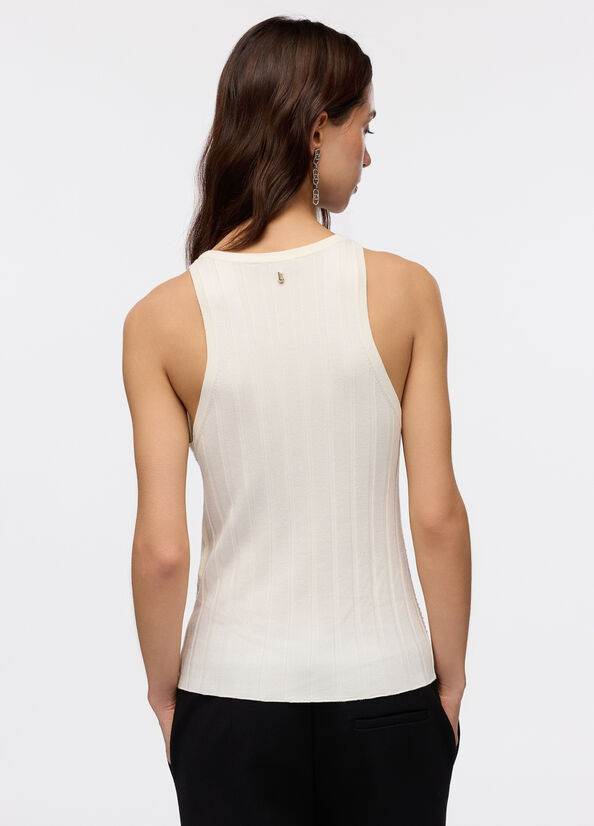 Top in maglia con strass