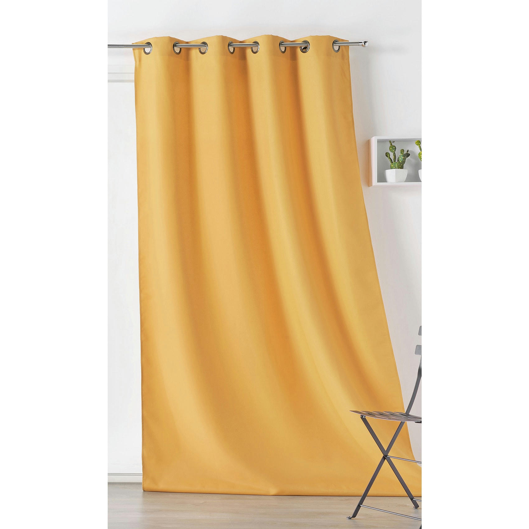 - Rideau extérieur tissu outdoor polyester jaune soleil 135x240 cm