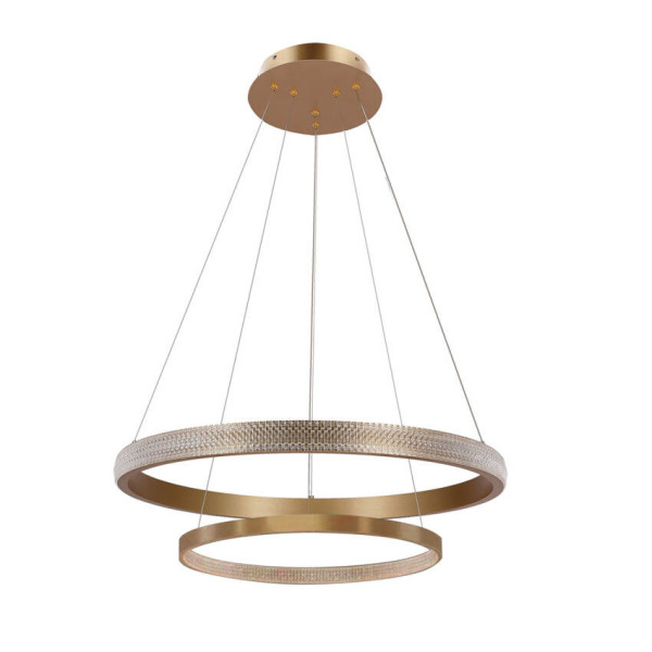 Lampa wisząca Hashim złoto-przezroczysta LED 2x56W 4000K 4400lm Candellux