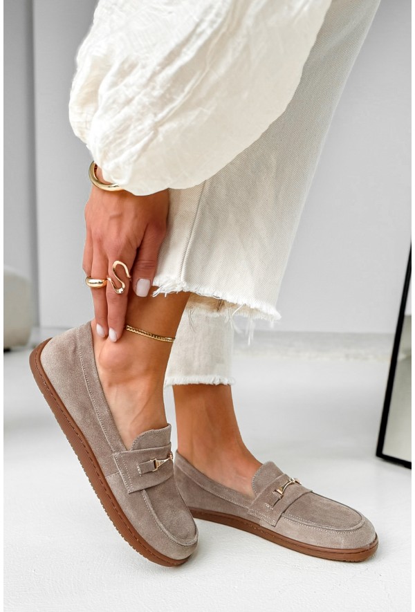 Zamszowe mokasyny barefoot Ravera szary