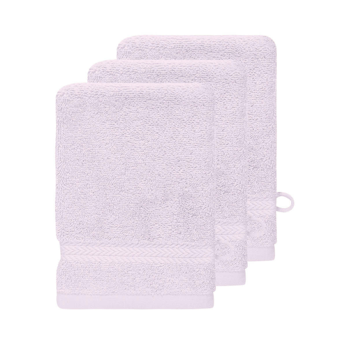LUXURY - Lot de 3 gants de toilette 550gr/m²  parme 16x22 cm