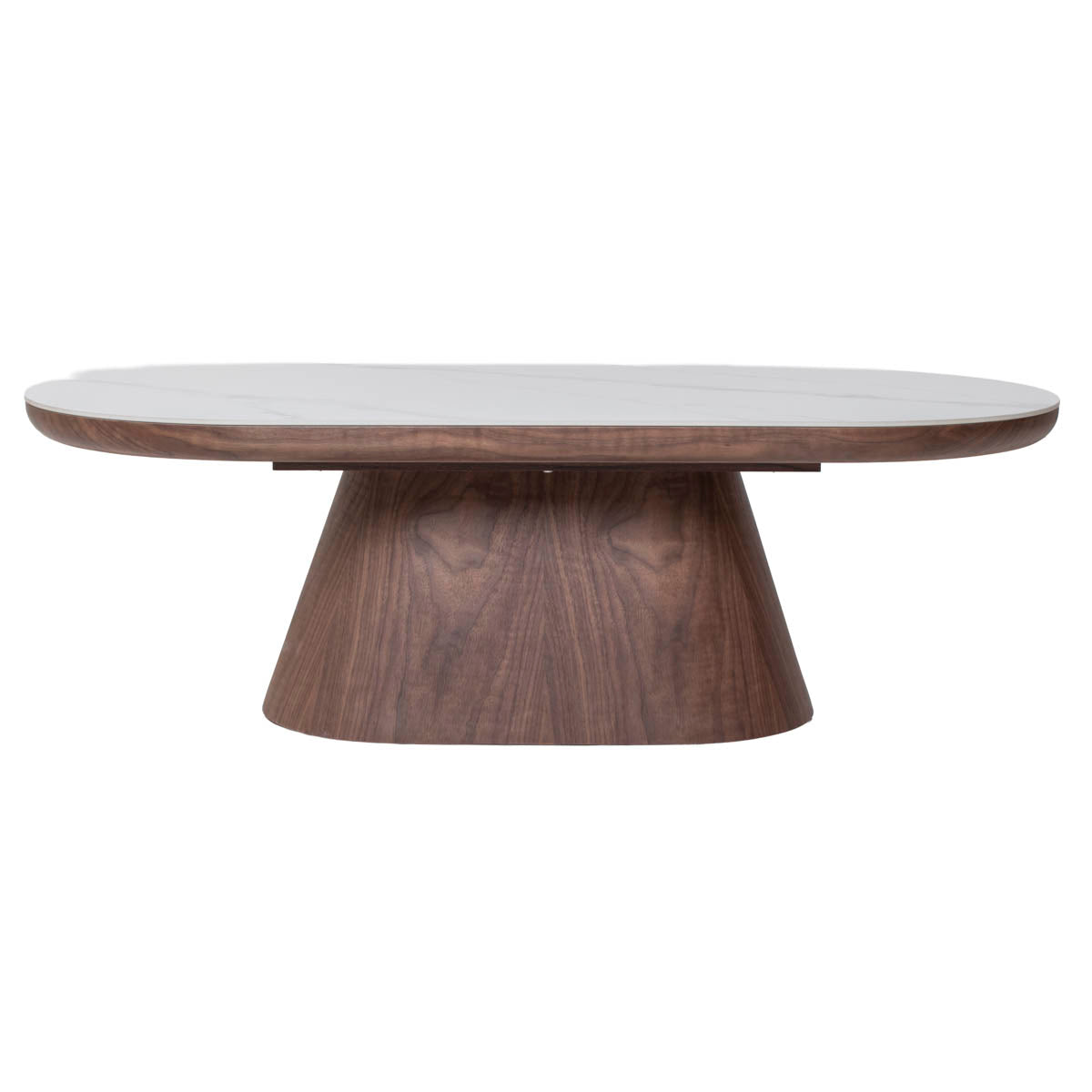 Giga Meubel Salontafel Alba - Ovaal Walnoot Hout/Keramisch - 120x60x38cm