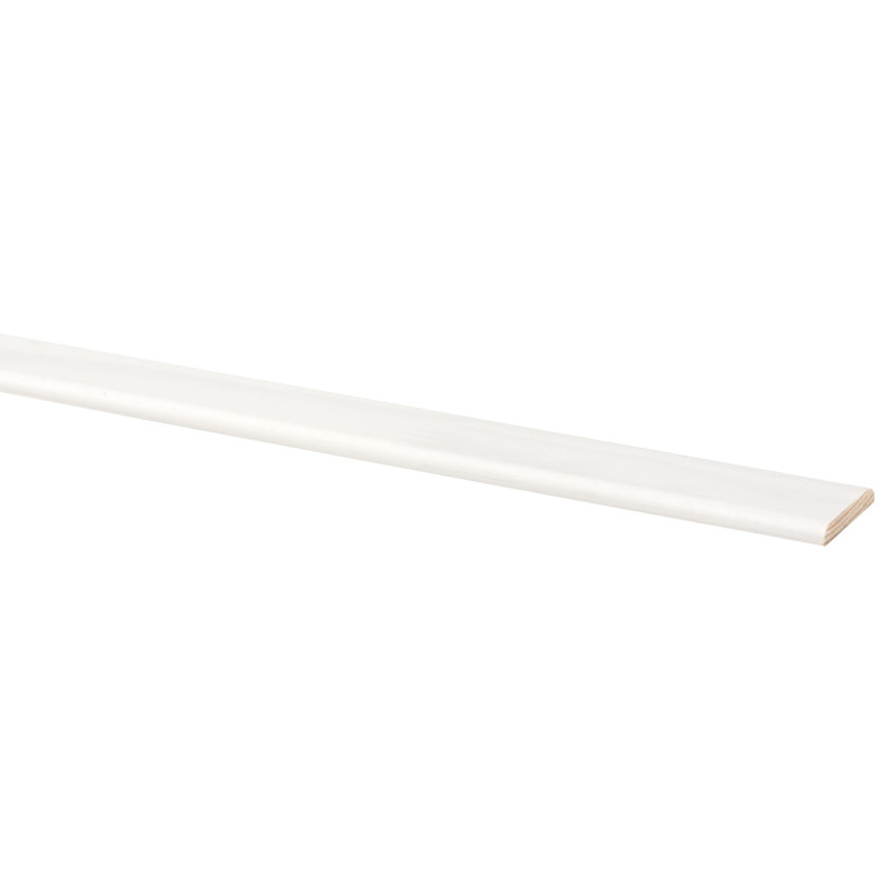 Moulure de recouvrement en pin blanche 270 x 3 x 0,4 cm