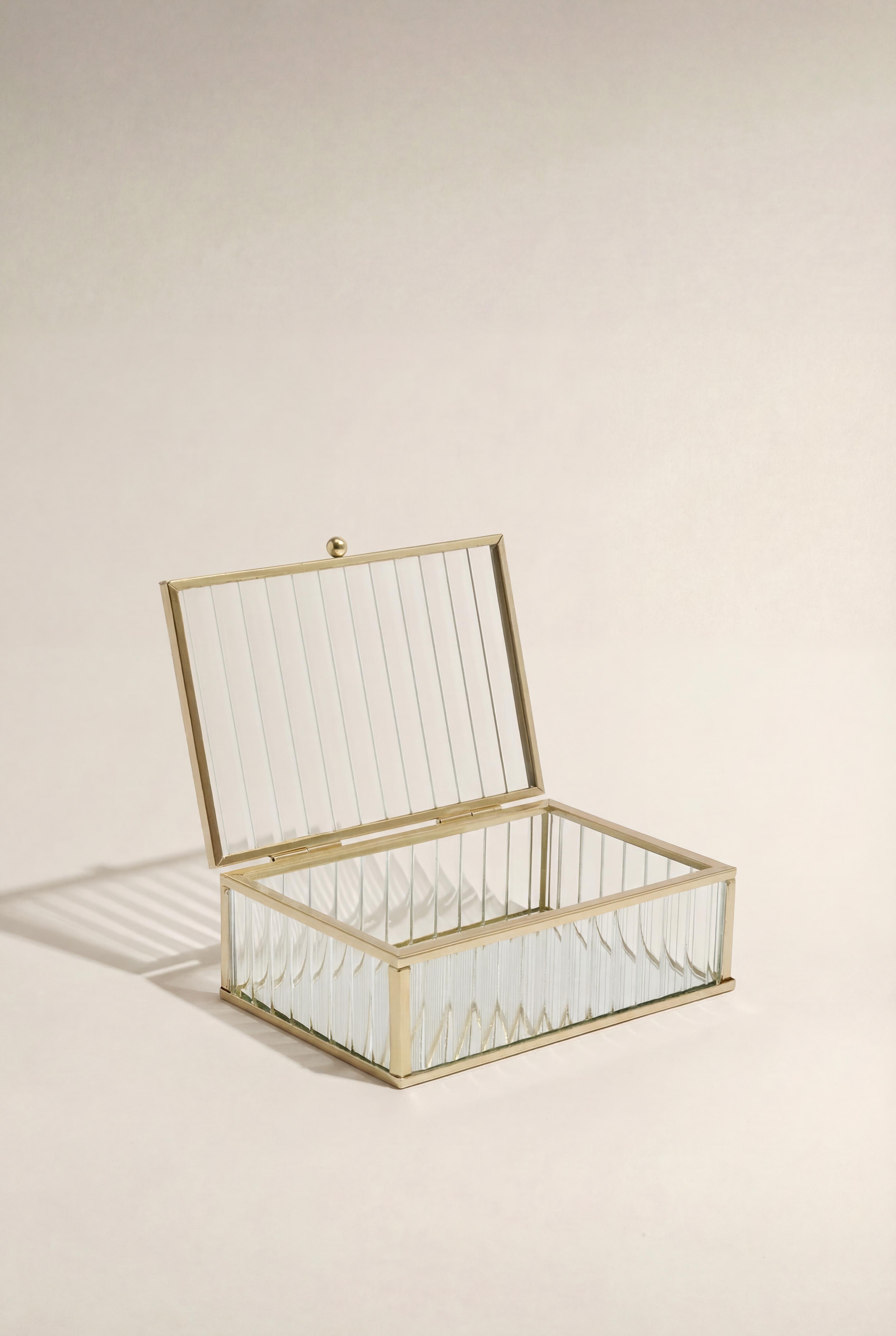 Caja cristal rayas grande