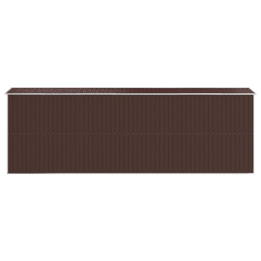 NNEVL Garden Shed Dark Brown 192x606x223 cm Galvanised Steel