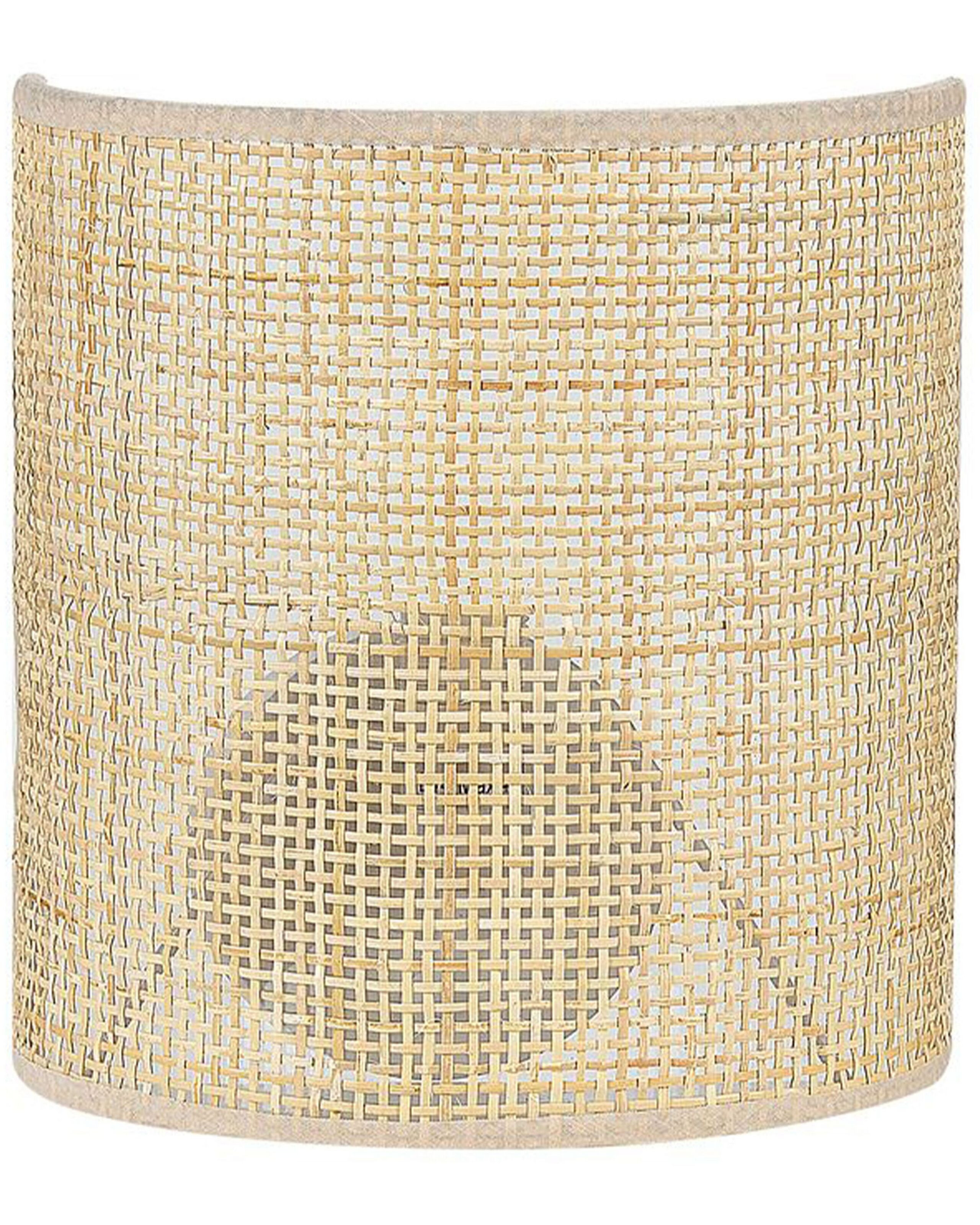 Lampka ścienna 22 cm naturalna rattanowa