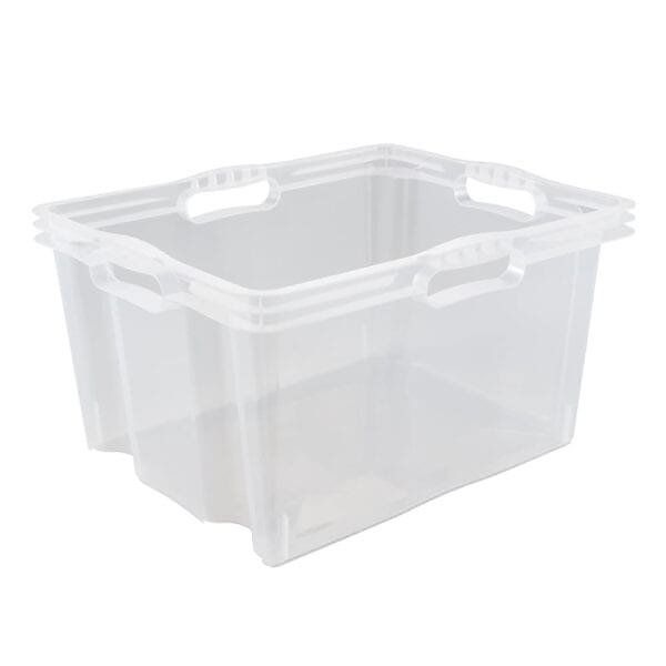 Caisse Plastique solide transparente 24 litres - Transparent
