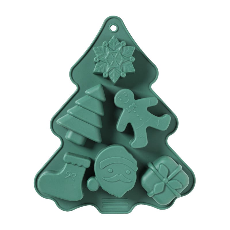 Bakvorm kerstfiguren - groen - 22x18x2.5cm