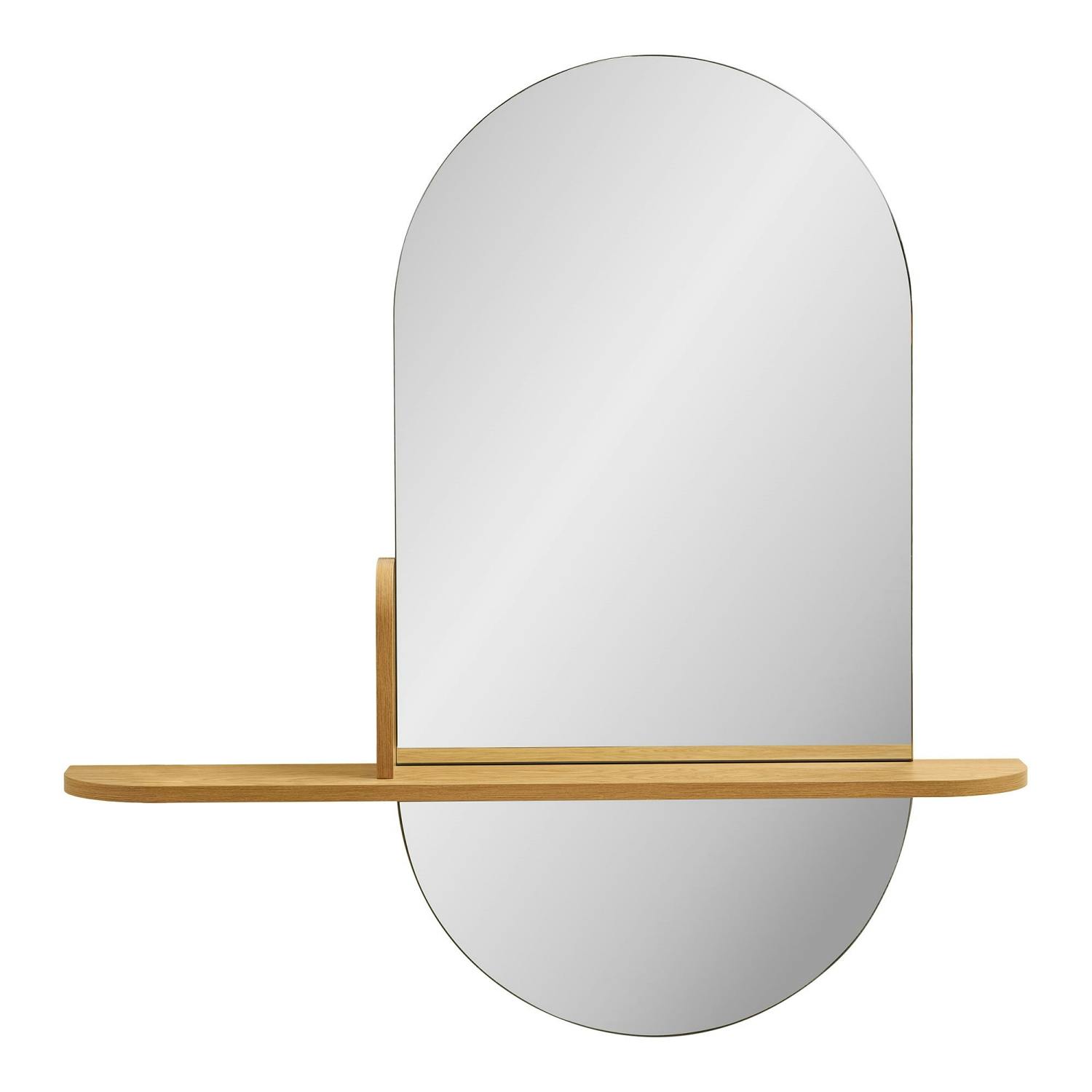 Miroir d'entrée avec étagère décor bois clair SEOUL
