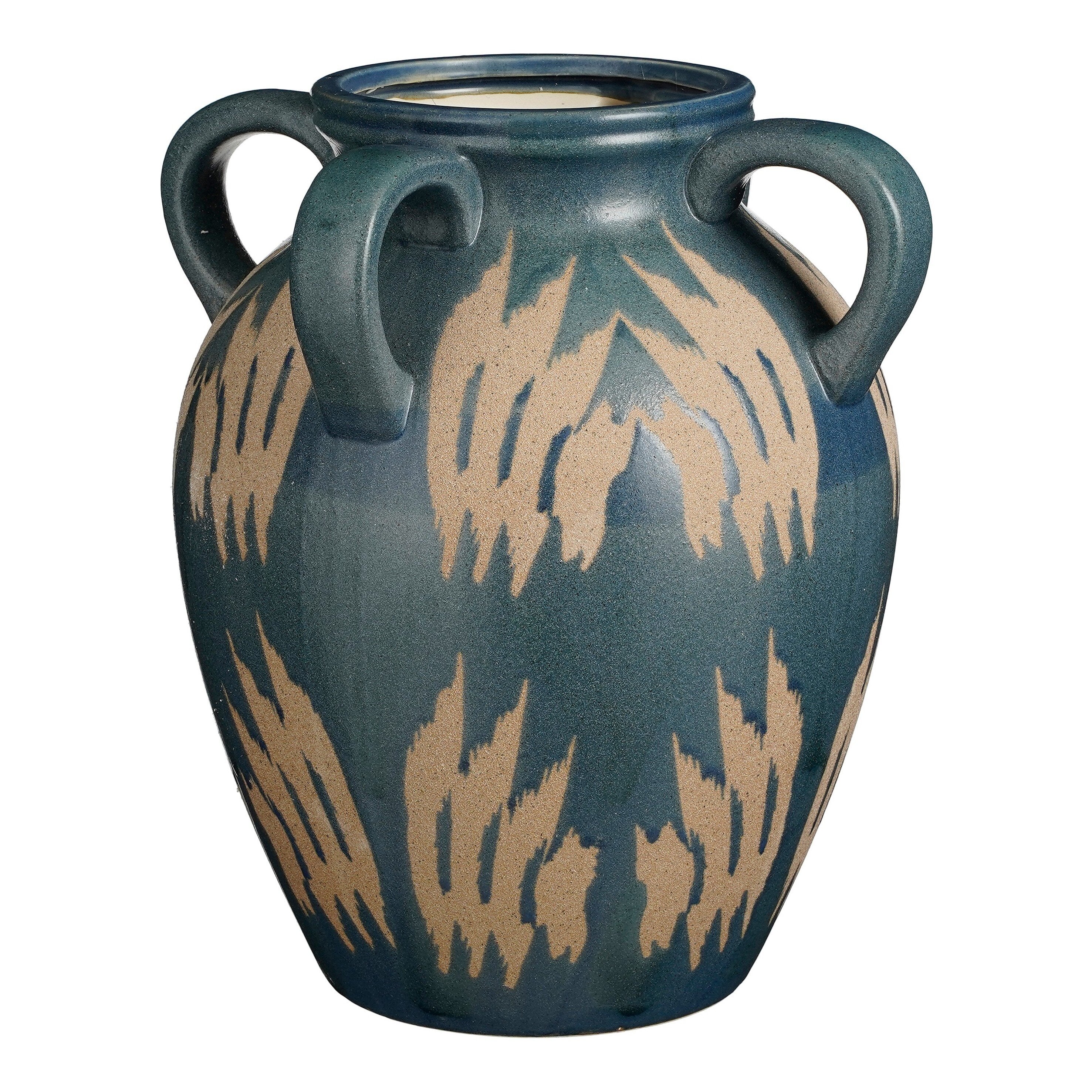 Mica Decorations Caldo Vaas - L28 x B28 x H36 cm - Keramiek - Donkerblauw