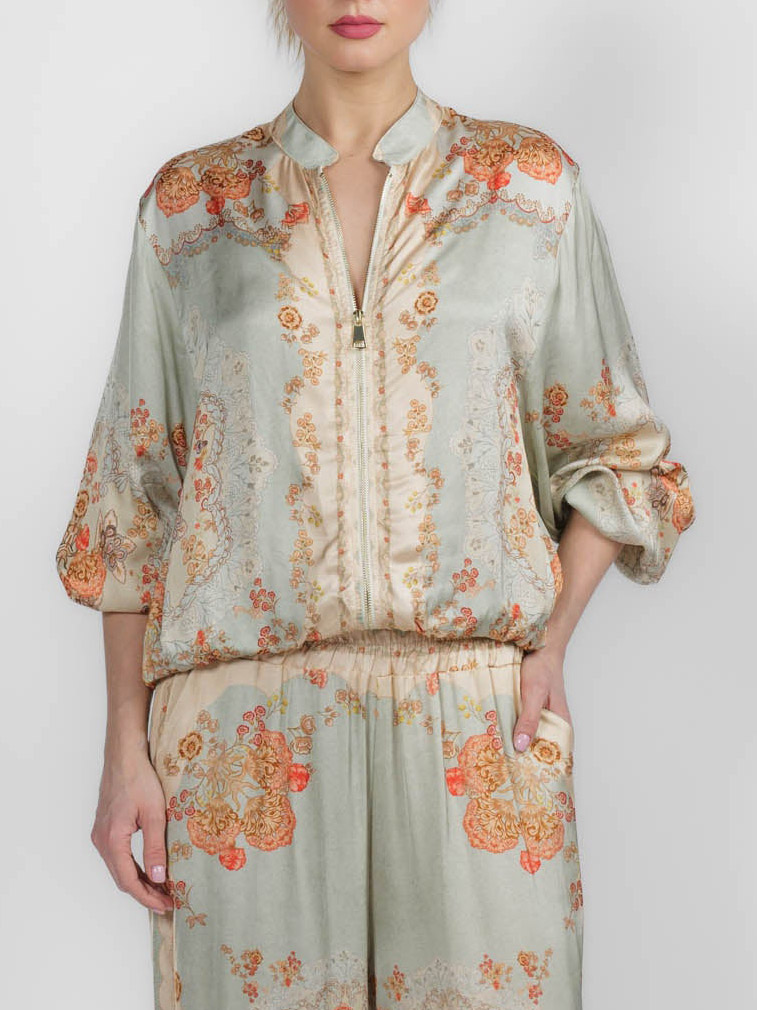 Retro Paisley Print Wide-Leg Pants