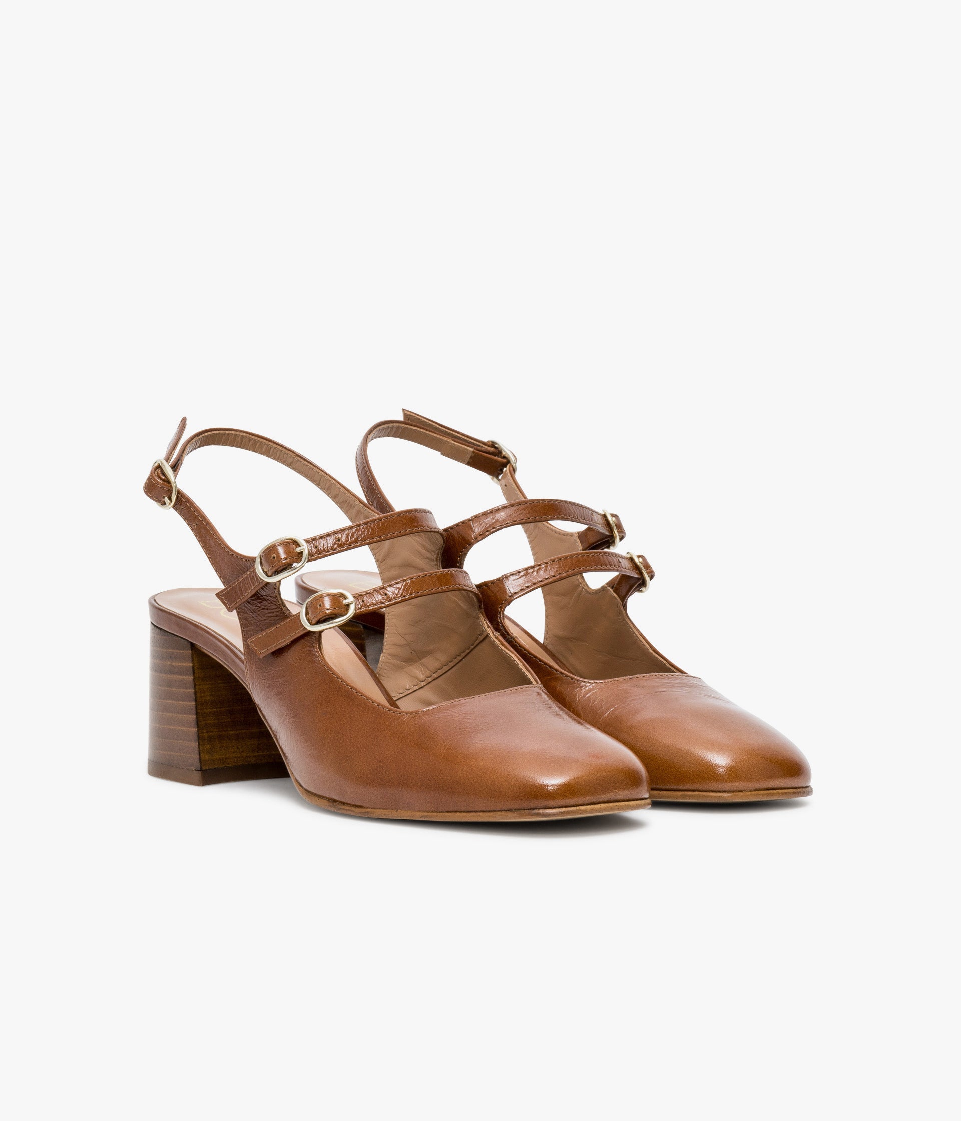 Escarpin slingback Dipa cognac