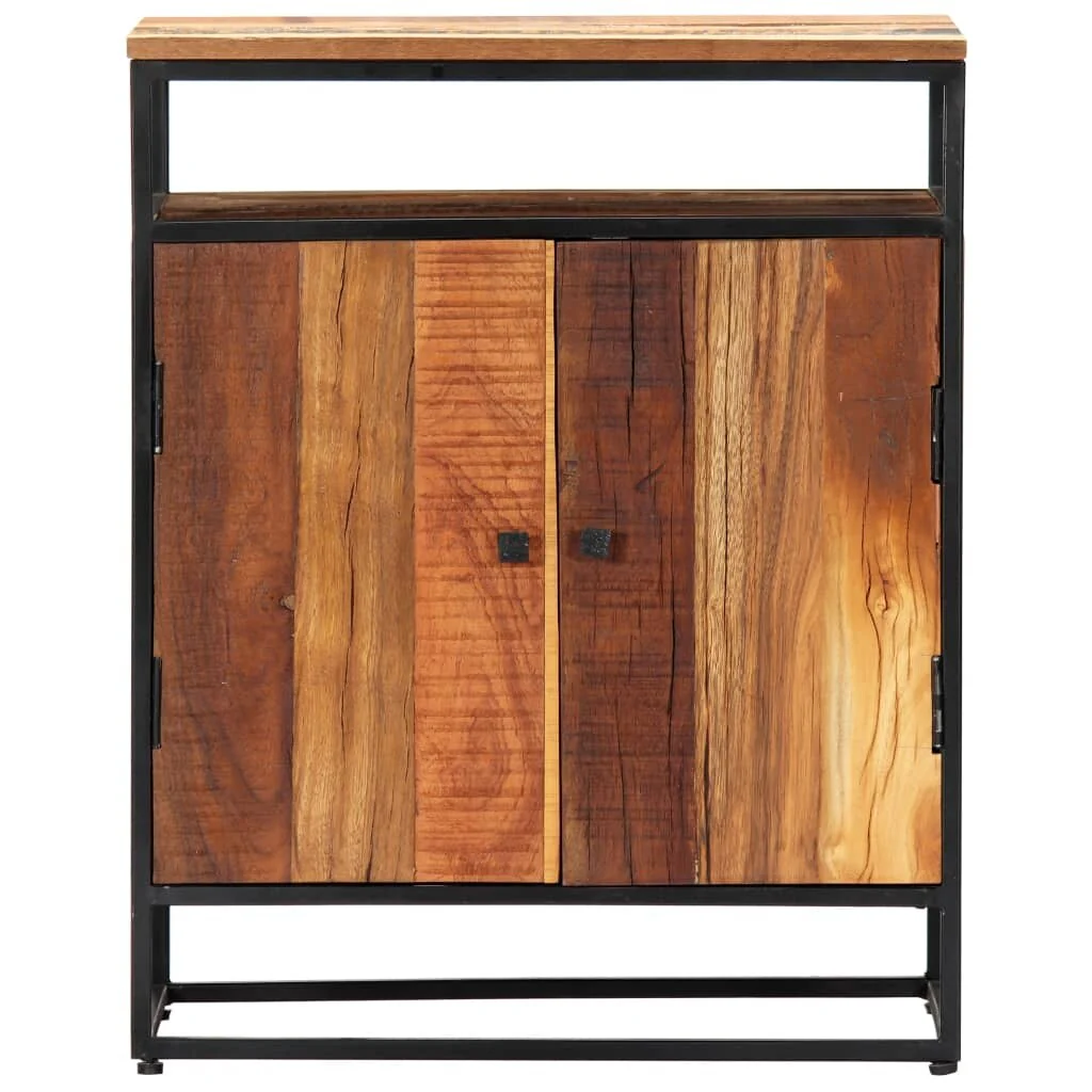 vidaXL Side Cabinet 23.6x13.8x29.9 Solid Reclaimed Wood and Steel