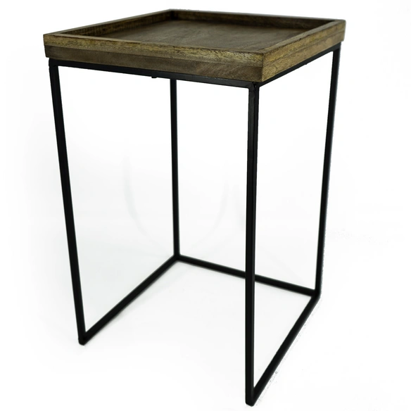 Beistelltisch-Set, BxHxL: 33 x 52 x 33 cm, Metall/Mangoholz
