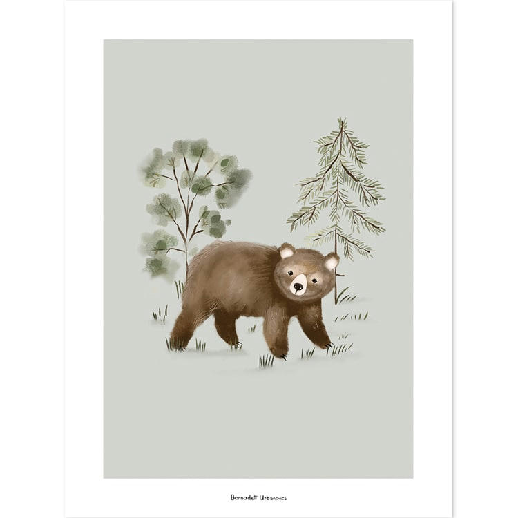 KHARU - Affiche ours Little Bear (30 x 40 cm)