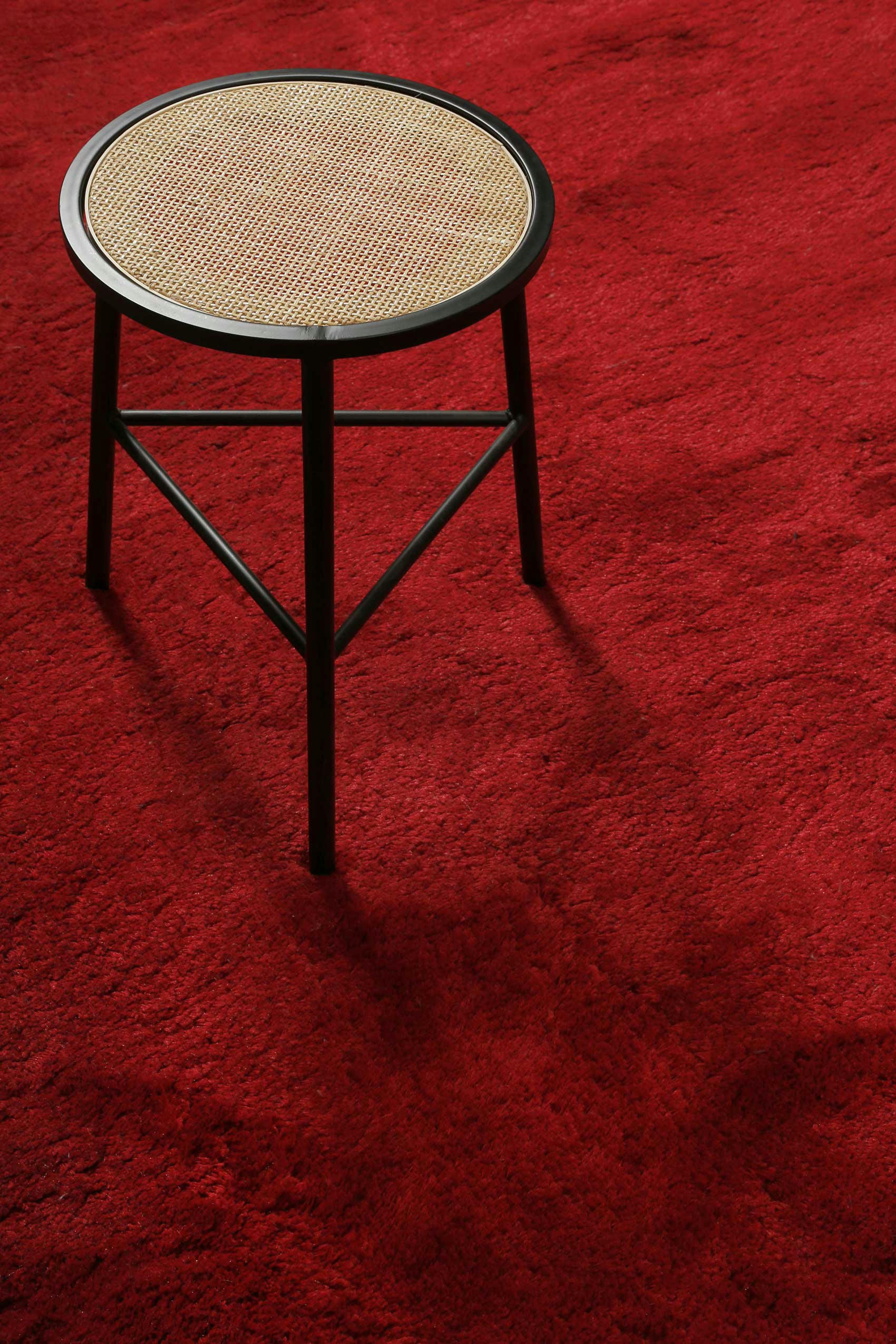 LULU - Tapis à poils longs, doux et moelleux, rouge  140x200