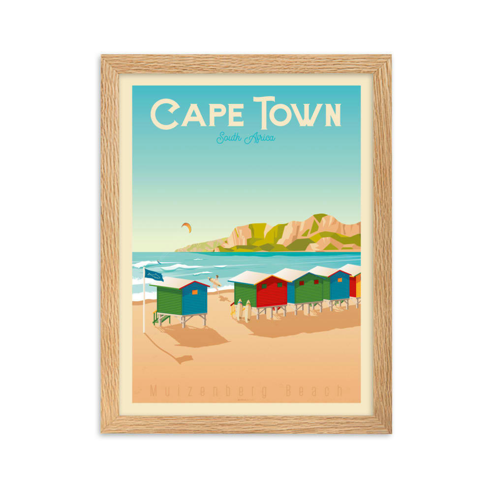 - Affiche Le Cap Afrique du Sud avec Cadre (Bois) 21x29,7 cm