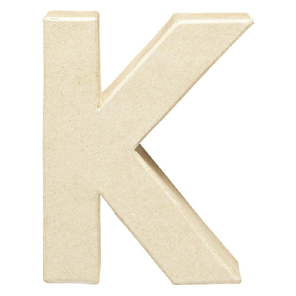 Lettre K à décorer en papier maché