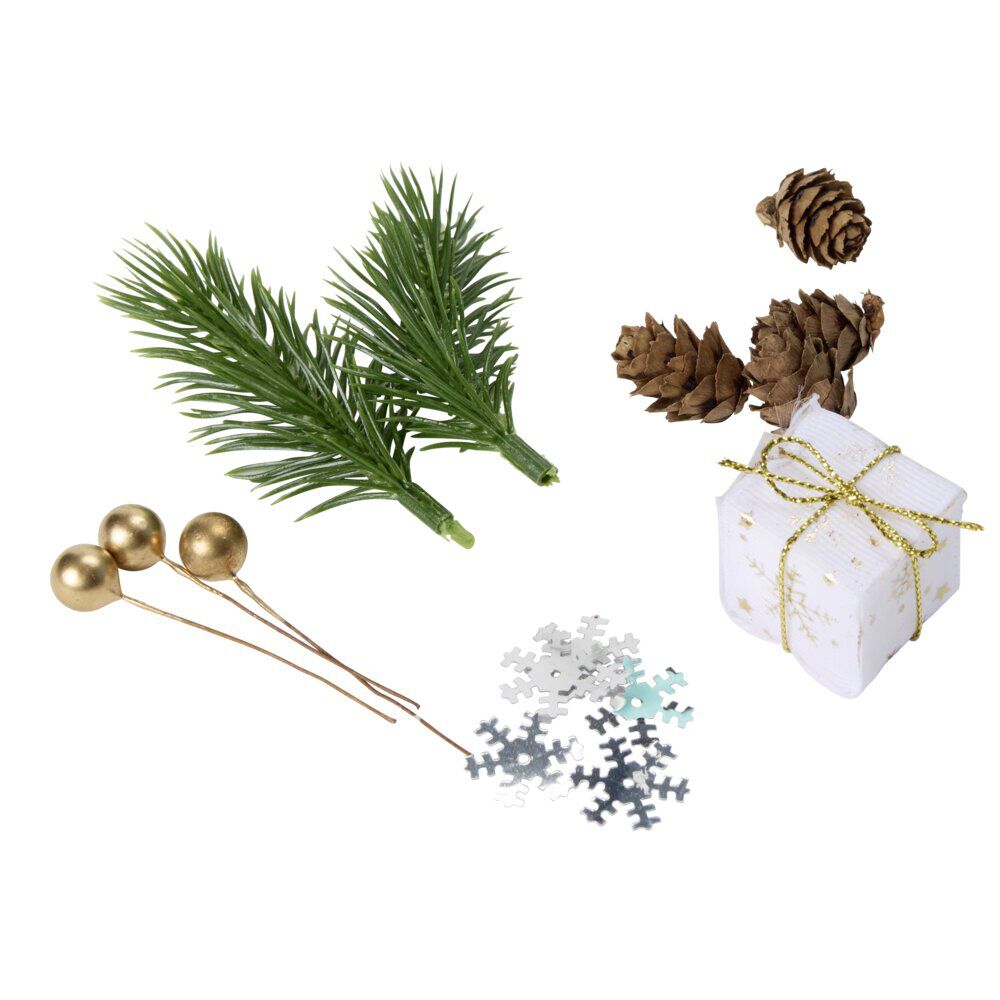 Décoration de table nature et cadeau No&euml;l L2X2XH3 cm multicolore