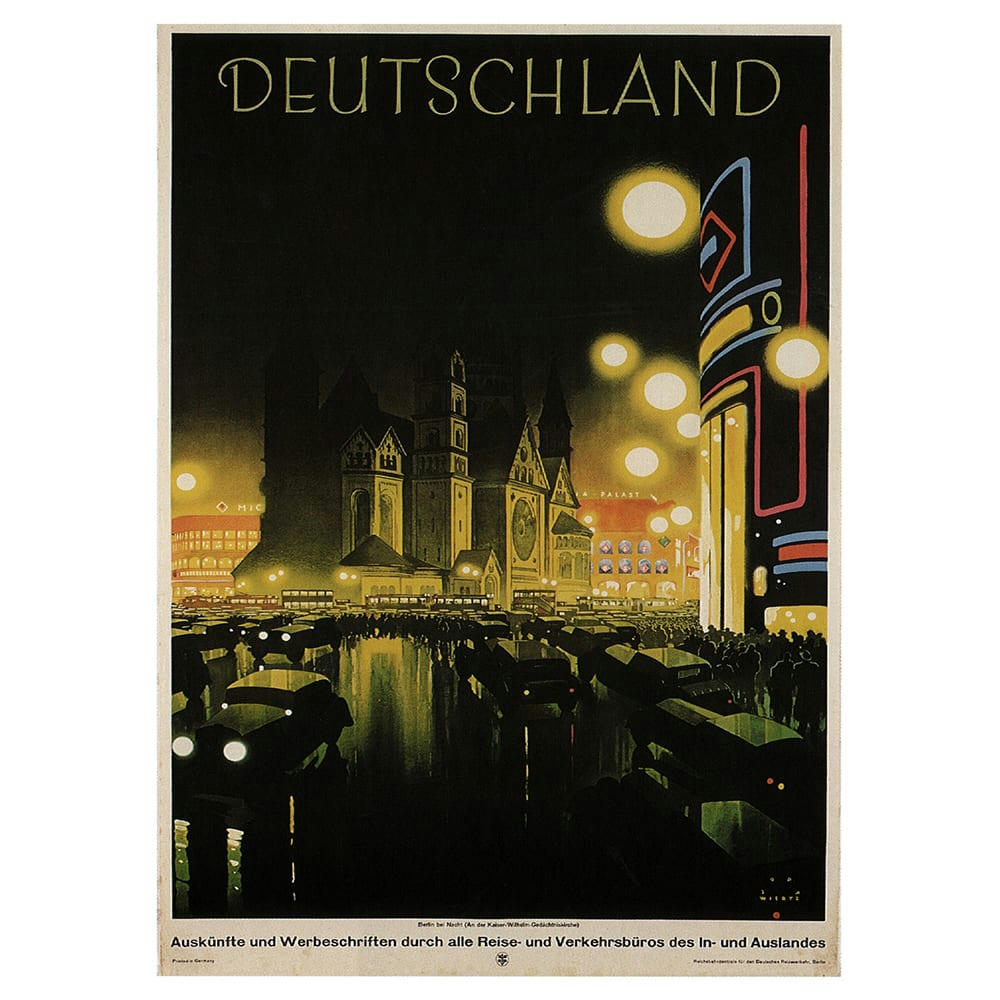 - Tableau affiche touristique vintage Deutschland 50x70cm