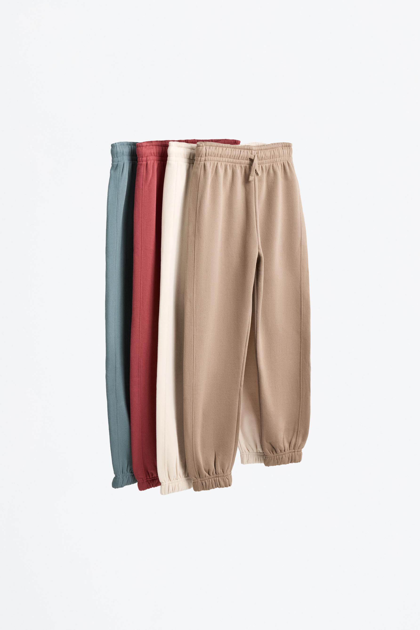 Pack 4 pantalones de felpa lisos