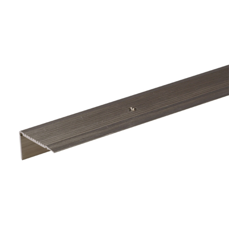 Nez de marche perçé en aluminium anodisé inox 45 x 23 mm 1 m ALBERTS