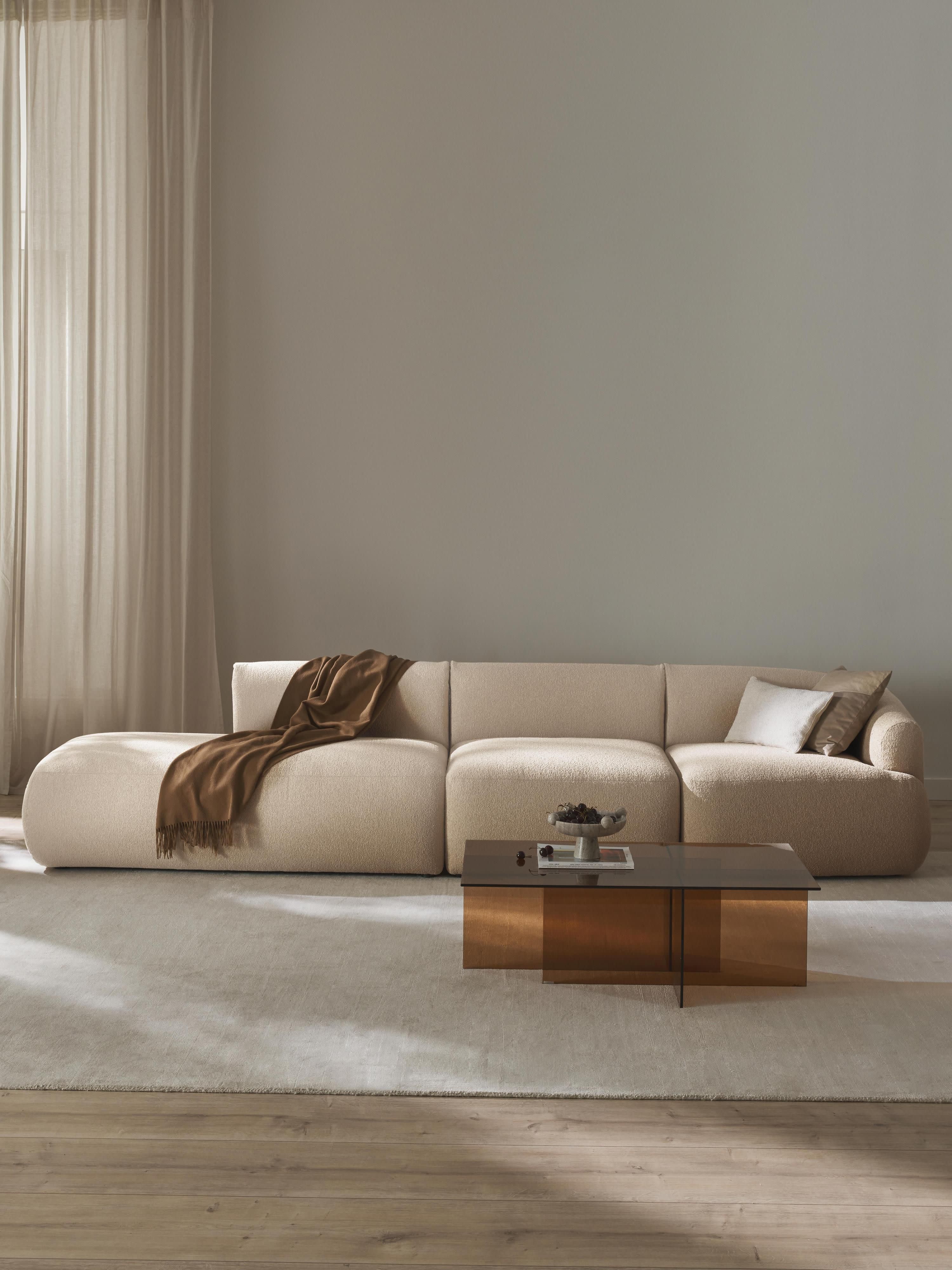 Modulare XL-Ottomane Sofia aus Bouclé