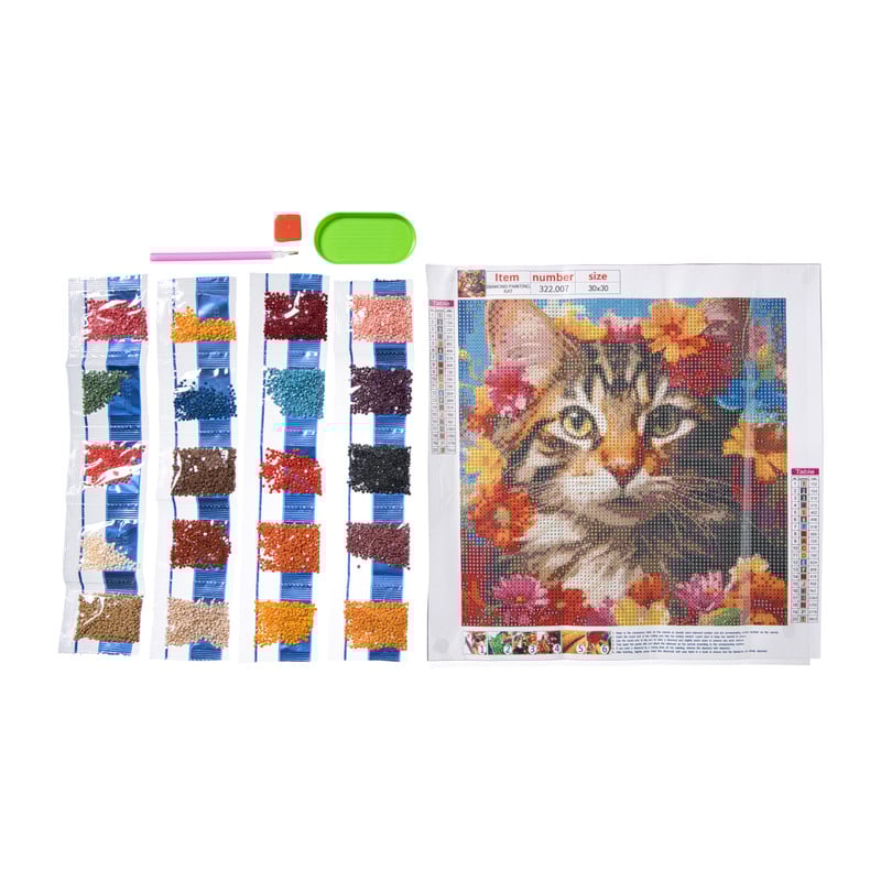 Diamond painting kat - 30x30 cm