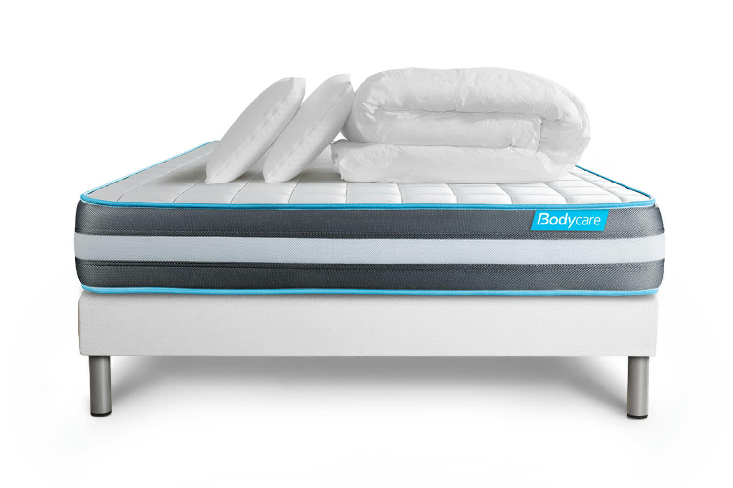 BODYFORM - Pack matelas sommier kit 180x200 oreiller couette