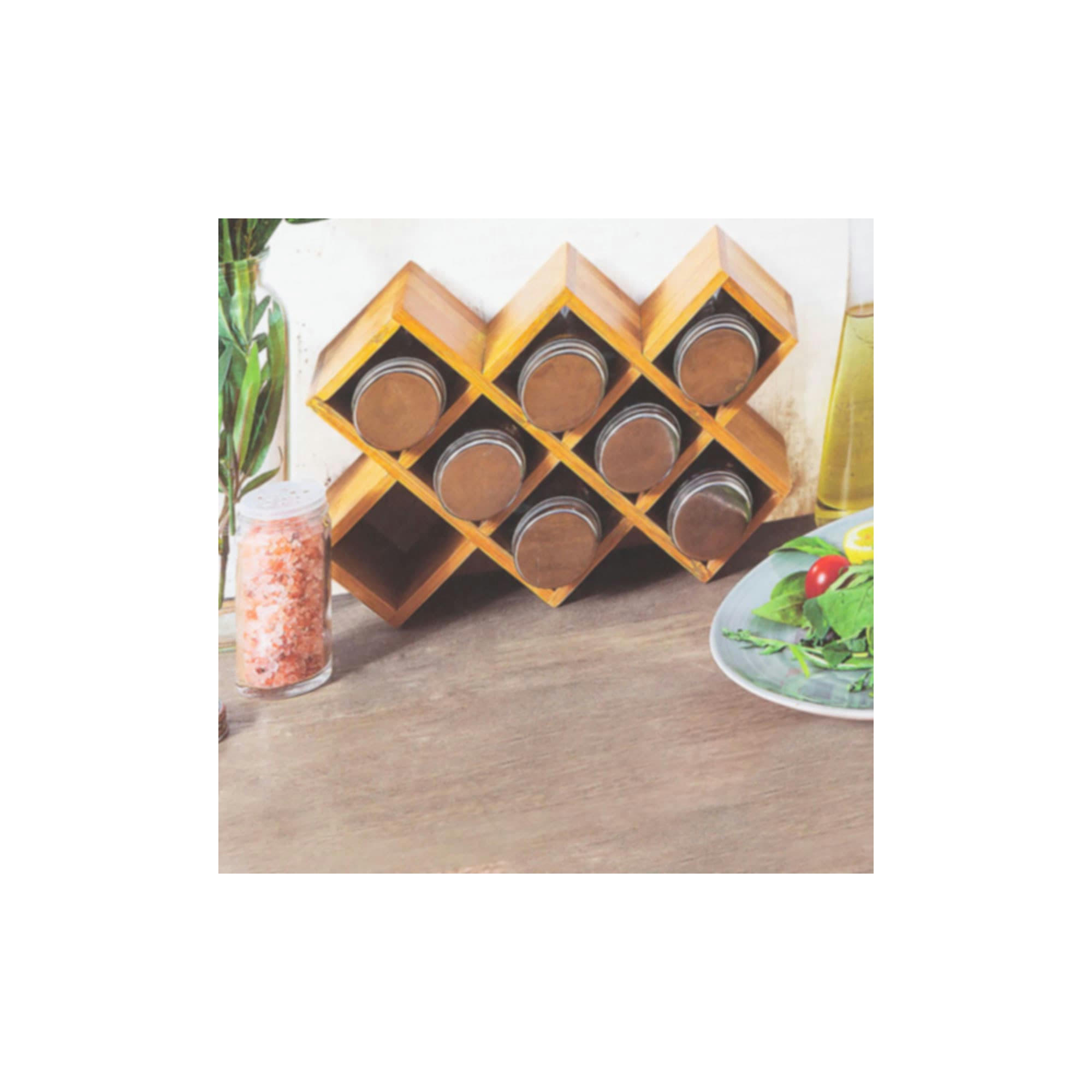 - Rangement pots à épices en bambou