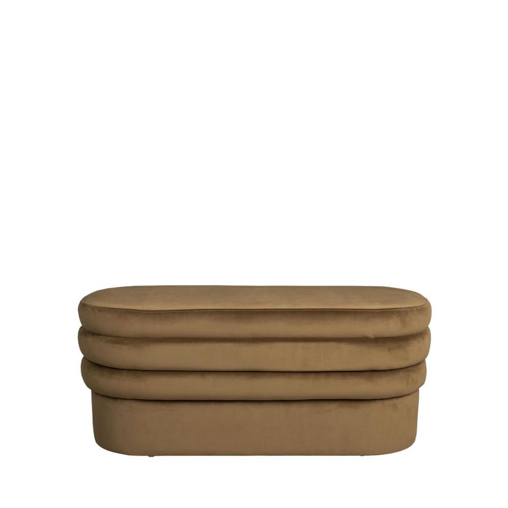 ADITI - Banc en velours L93cm marron