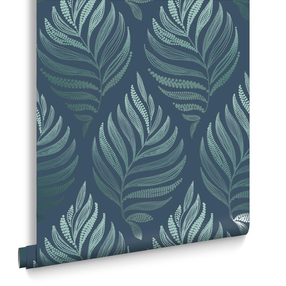 - papier peint botanica bleu sarcelle 1005x52cm
