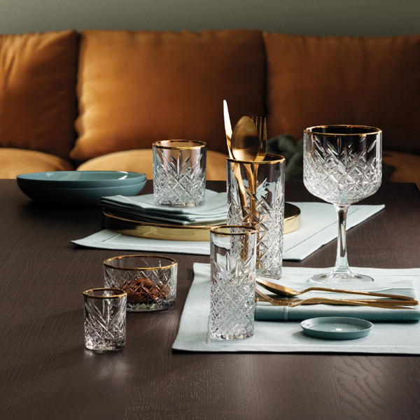 Komplet 4 szklanek niskich Timeless Gold 420 ml PASABAHCE