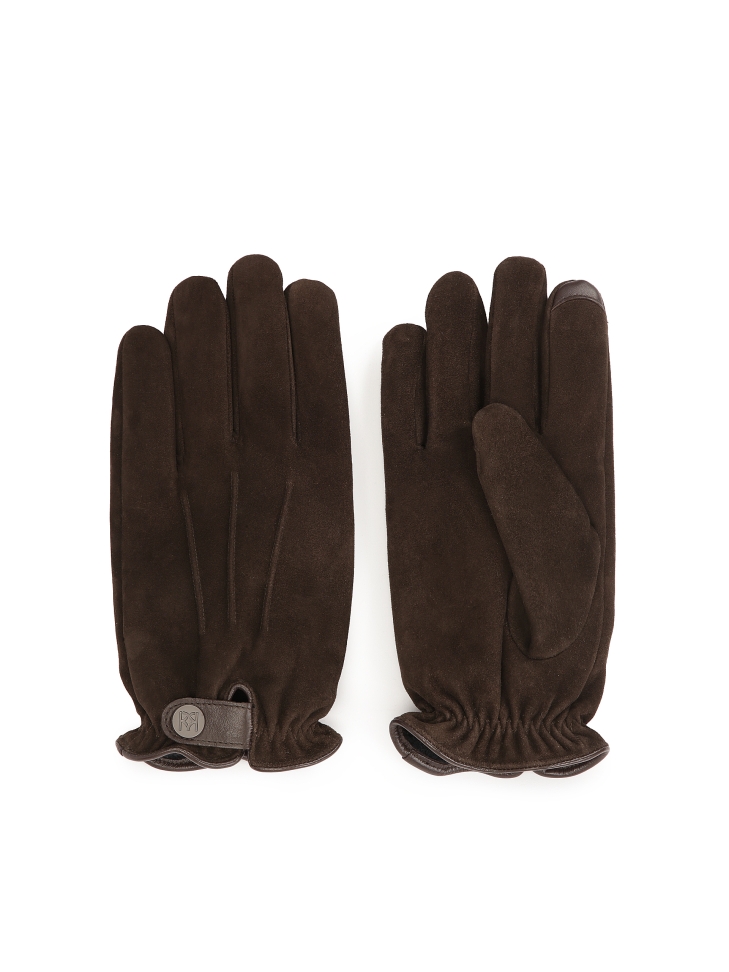 Suede gloves with touch screen